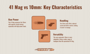 Infographic breaks down the differences between a 10mm and 41 Mag bullet