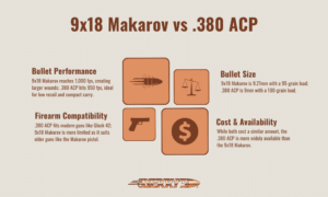 Infographic explains the differences between 9x18 Makarov and 380 bullets